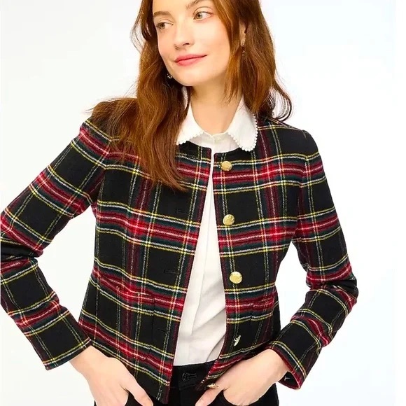 J. Crew Jackets & Blazers - J. Crew Stewart Tartan Wool-Blend Blazer